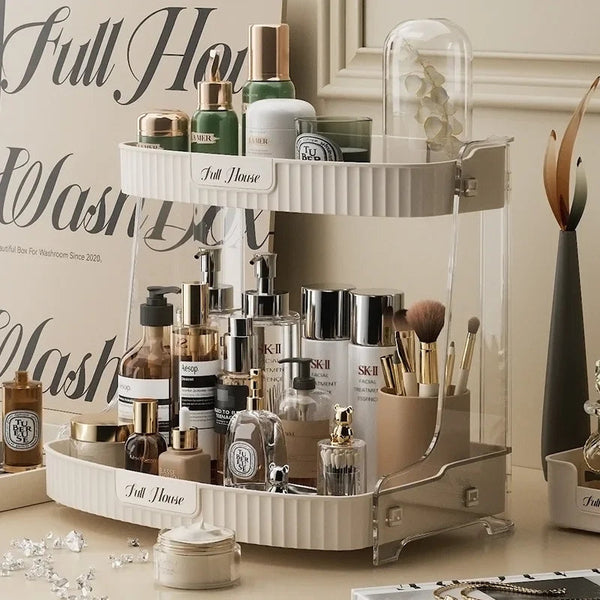 2 layer cosmetics organizer