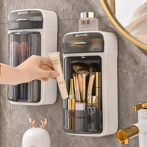 Wall mounted Rotating Makeup Organizer