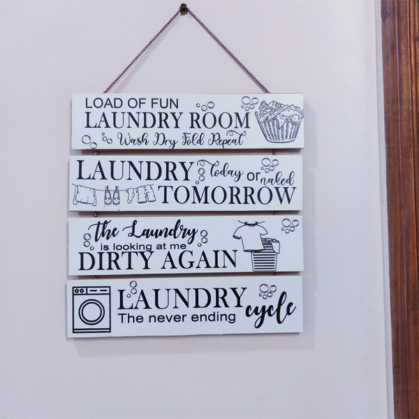 Fun Laundry Quotes Wall Hanging