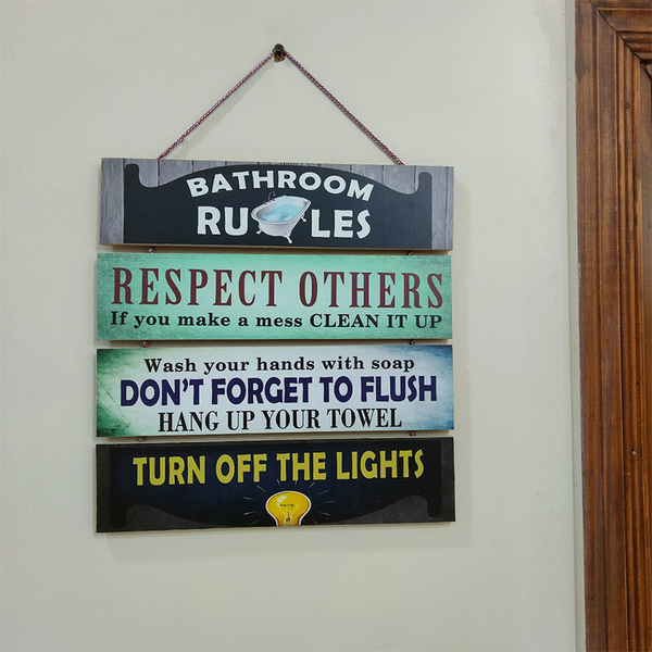 Bathroom Rules Wall Hanging