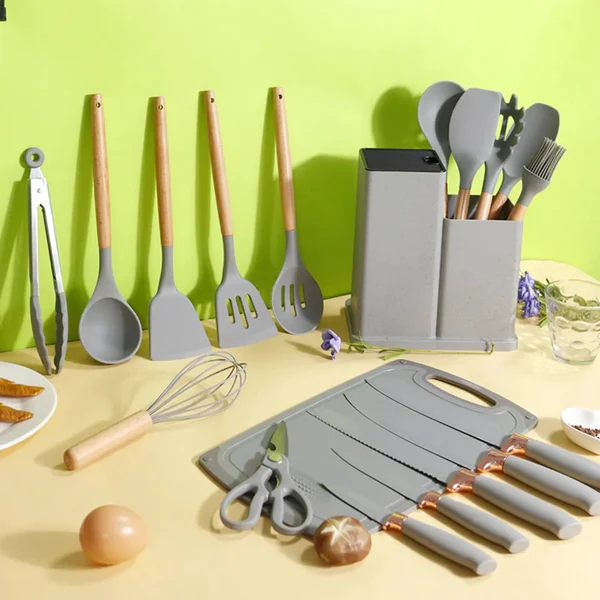 19Pcs Kitchen Utensils With Knife Set