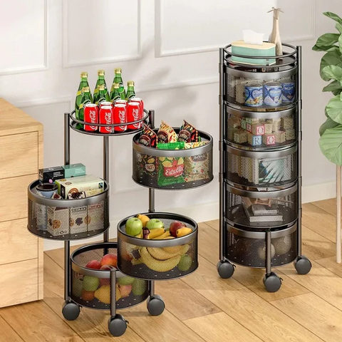 Rotating store pantry shelves