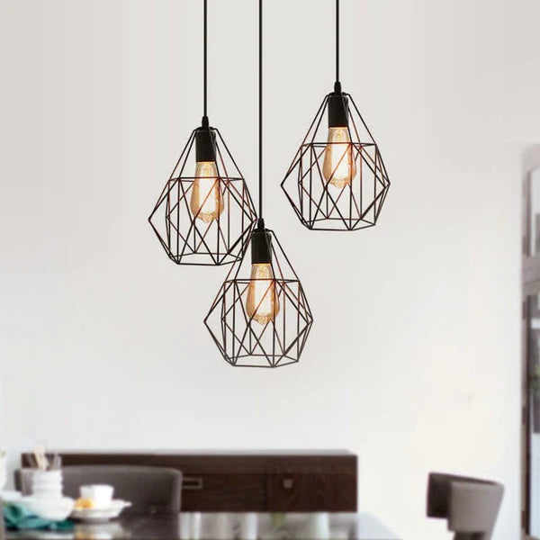 Triple Cage Pendant Lamp (Without Bulb)