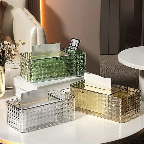 Stylish Acrylic Desktop Tissue Organizer