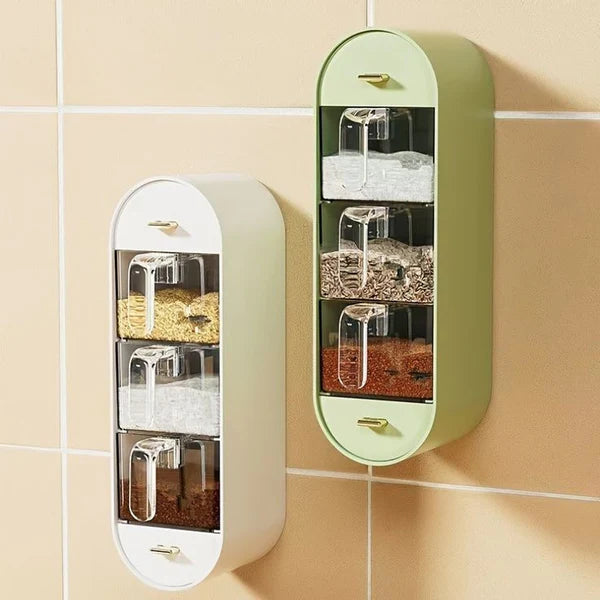 Space-Saving Wall Spice Jar Set