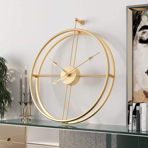 LuxeGolden Metallic Wall Clock